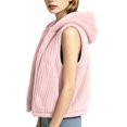 thumbnail image 3 of uublik Fleece Vest for Women Pink Casual Sleeveless Open Front Winter Warm Fuzzy Jacket with Pockets, 3 of 8