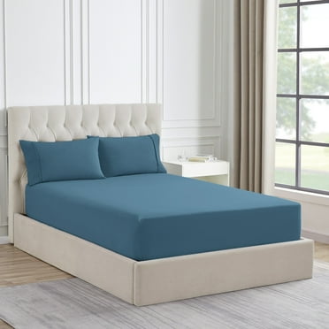 Sweet Home Collection 1500 Supreme Collection Microfiber Flannel Fitted Sheet Denim - Queen