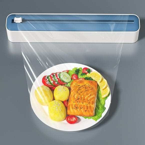 Cuchilla deslizante de cortador de película adhesiva | Dispensador magnético de envoltura de plástico montado en la pared | Cuchilla bidireccional segura para papel de aluminio, pergamino, papel de
