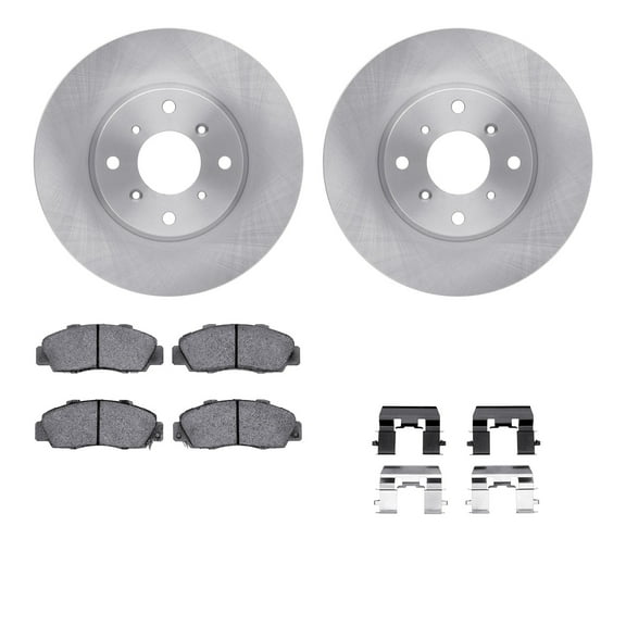 Dynamic Friction Company Front Brake Rotors with 5000 Euro Ceramic Brake Pads includes Hardware 6612-59007
