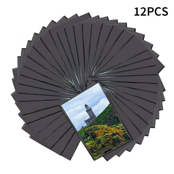 4x6 Magnet Picture Photo Frames, Magnetic Design for Refrigerator, Fridge, Self Adhesive Backing Design for Door, Glass Window, Locker, Closet, 12 Pack