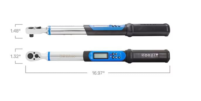 Kobalt 3/8-in Drive Digital Torque Wrench (5-ft lb to 100-ft lb) with Batteries Included
