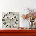 thumbnail image 2 of Egg Flowers Wall Clock Square Silent Non Ticking Battery Operated Clock for Home Bathroom Kitchen Bedroom Living Room, 2 of 8