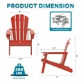thumbnail image 4 of FURRYFECTION Folding Adirondack Chair with Cup Holder,All-Weather HDPE Outdoor Fir Pit Chairs for Patio Garden Backyard,Red, 4 of 9