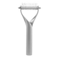 thumbnail image 1 of Pet Grooming Tool 2 Sided Undercoat Rake Puppy Cat Hair Comb Brush Removing Open KnotsGlacial Silver Small, 1 of 9
