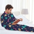 thumbnail image 6 of Vsdgher Cartoon Dinosaur Mens Pajama Set, Soft Warm Long Sleeve Sleepwear, Cozy Button-Down Pjs for Men-Medium, 6 of 7
