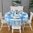 thumbnail image 2 of Blue Tie Dye Pattern Round Tablecloth 60"x60",Wrinkle Wipeable Table Cloth for Kitchen Dining Room Picnic Patio Party, 2 of 6