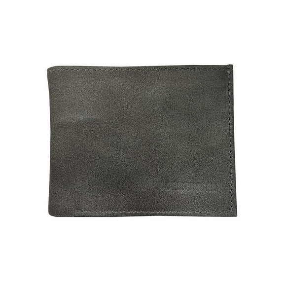 Derringer Men's Premium Leather Classic Bi-Fold Wallet, Smooth Solid Gray