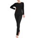 thumbnail image 1 of Gibobby Camisas acolchada térmicas de manga larga para mujer Cuello redondo Forro polar Camisetas sin mangas térmicas Chaleco Tops de invierno Tops delgados 1 paquete de pantalones（Negro， XXL), 1 of 5