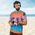 thumbnail image 4 of Wukai Beach with Palm Trees Print Men's Short-Sleeved Mesh T-Shirt,Quick-Dry Short Sleeve Workout T-Shirt-X-Large, 4 of 8