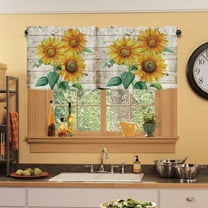 Btomtd Sunflower Window Valance Cottage Layout Curtain Decoration Curtain Rod Pocket Valance for Kitchen Living Room Bedroom, 17.71x53.93 inch, C