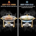 thumbnail image 4 of 5Qt Stainless Steel Round Chafing Dish Buffet Set, Full Size Food Warmer with Glass Lid, Folding Stand & Fuel Holder for Catering, Weddings, Parties, Banquets, 4 of 7