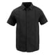 thumbnail image 1 of Camisa de playa de manga corta para hombre, informal, de moda, color liso, cuello vuelto, encaje con botones, parte superior Negro XL, 1 of 4
