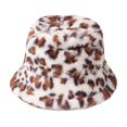 thumbnail image 1 of CSChome Chapeau de Pêcheur avec Cordon de Serrage Réglable Chapeau de Pêcheur d'Hiver Imprimé Léopard Épais Coupe-Vent Sangle Fixe Résistant au Froid Dessus Plat Assorti de Couleurs Ajustable Chapeau d'Extérieur pour Femme, 1 of 7