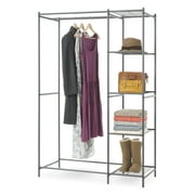 Whitmor All-Metal Double Rod Clothes Closet with Shelves - Gunmetal Gray