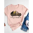 thumbnail image 3 of Camiseta con estampado de dibujos animados para mujer, ropa de manga corta de Navidad, moda de Año Nuevo, camisetas gráficas básicas, 3 of 5