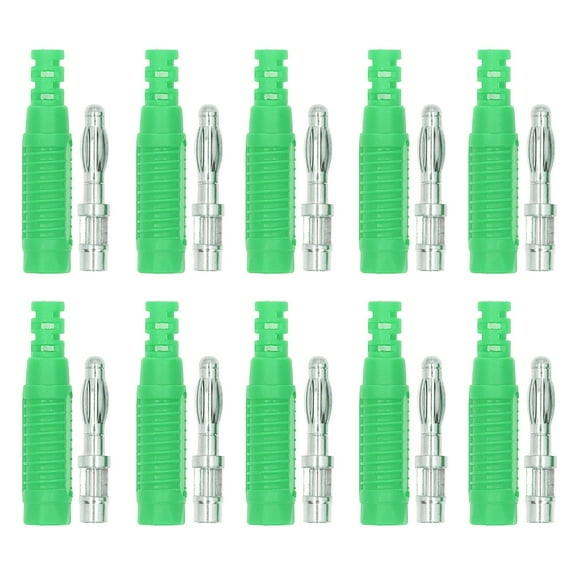 Banana Plug Connector 10 Set Banana Male Plug Brass PA Jack Connector Press Fit Insulation Tube Probe Adapter J.10031