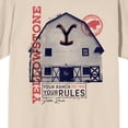 thumbnail image 2 of Yellowstone Your Ranch Your Rules Crew Neck Short Sleeve Natural Women's T-shirt-Medium, 2 of 3