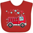 thumbnail image 3 of Inktastic Valentine Fire Truck with Cute Dalmatian and Hearts Boys or Girls Baby Bib, 3 of 4