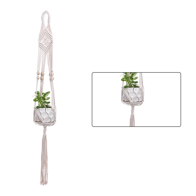 Bearachild Cestas colgantes 100 hechas a mano, soporte para plantas, macramé, colgador de plantas, maceta para colgar en la pared interior, soporte para Jardín y Patio No.23 Bearachild HA001777-23