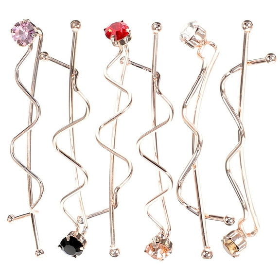 unbranded  6 Pcs Hair Accessories for Women Thin Rhinestone Clips Bride