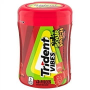 Trident Vibes SOUR PATCH KIDS Redberry Sugar Free Gum, 40 Piece Bottle