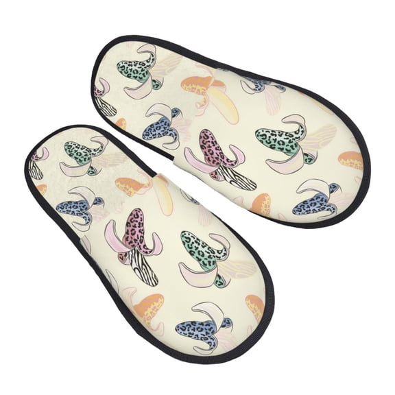 House Slippers for Women Men - Leopardprint Banana Lightweight House Shoes Fuzzy Slippers, Soft Slip-On Cozy House Slippers for Woman Indoor Outdoor
