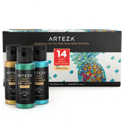 Arteza Pearlized Acrylic Paint Set, 2 oz Bottles - 14 Pack