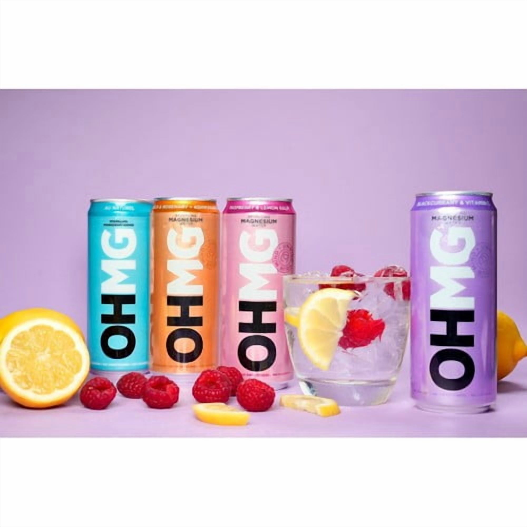 OHMG Variety sparkling magnesium water 4 x 330ml, British Import (Pack of 2)