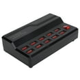 thumbnail image 4 of Cargador inteligente USB de 10 puertos, estación de carga rápida de 12 A, regleta de enchufes, bloque de base, enchufe de EE. UU. de 100-240 V, 4 of 12