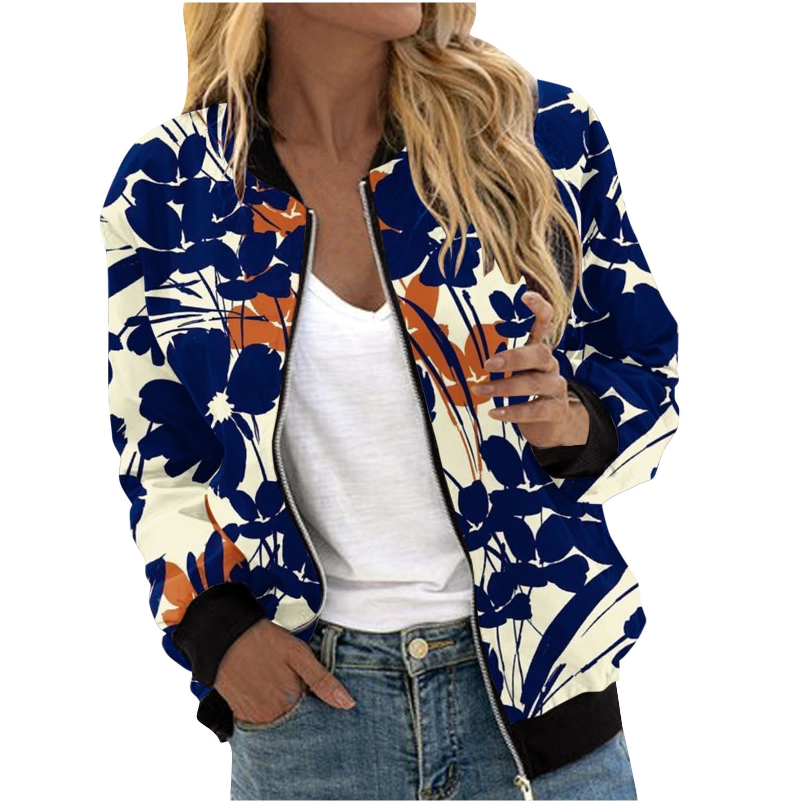Floerns Women's Half Button Hooded Denim Jacket Drawstring