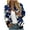 Blue 01, variant on Womens Zip Up Jacket No Hood Cropped Bomber Coat Long Sleeve Floral Printed Light Casual Spring Fall Outerwear, White S