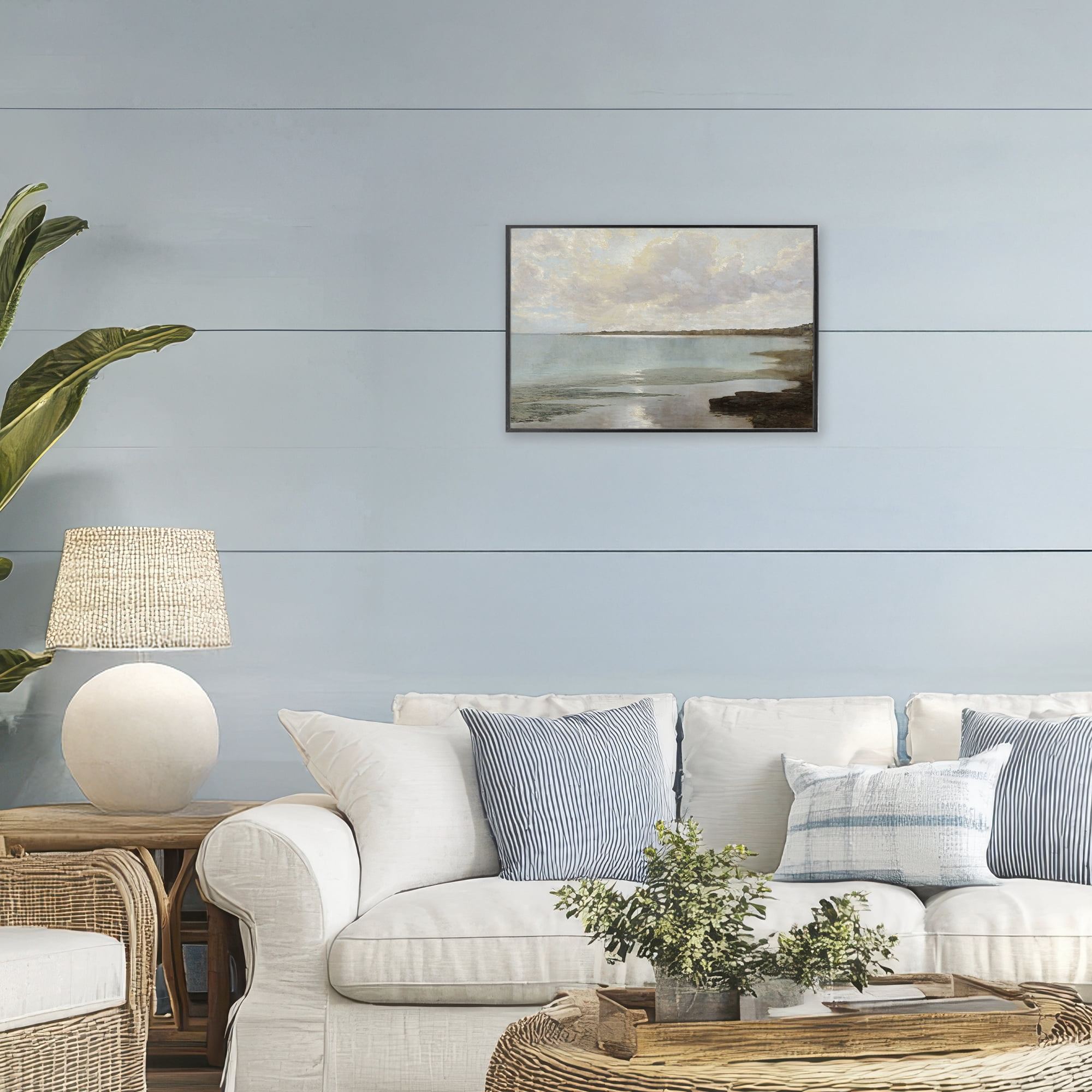 Stupell Industries At The Shore Horizon Black Framed Giclee Art, design by Christy McKee