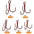 thumbnail image 3 of Uxcell 10#8#6#4#2#  Carbon Steel Treble Fish Hooks Kit with Barbs, Red 1 Set, 3 of 5