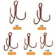 thumbnail image 3 of Kit de anzuelos triples de acero al carbono Uxcell 10#8#6#4#2# con barbas, rojo 1 set, 3 of 5