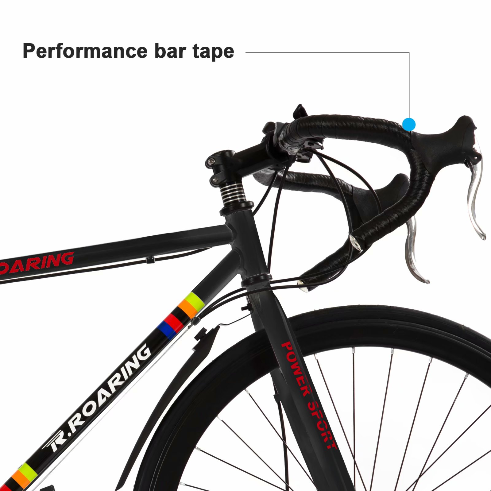 R.ROARING Commuter Road Bike 26 inch Wheels 21 Speed Shifting Bikes Dual Disc Brake Road Bicycle for Adults Mens Women, Black