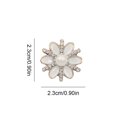 thumbnail image 2 of 2 Pieces Hairpin Headdress Flat Back Non-perforated Design Shiny Rhinestones Beautiful Pearl Flower Buckle for Dancing Party Pearl Snowflake, 2 of 7