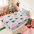 thumbnail image 5 of Manfei Santa Twin Sheets Holiday Bedding, Black Red 3-Piece (1 Flat Sheet, 1 Fitted Sheet and 1 Pillowcase), 5 of 6