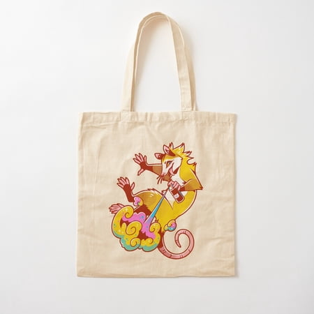Yellow Opossum, Color Your Life Canvas Tote Bags, Reusable Shopping Bag
