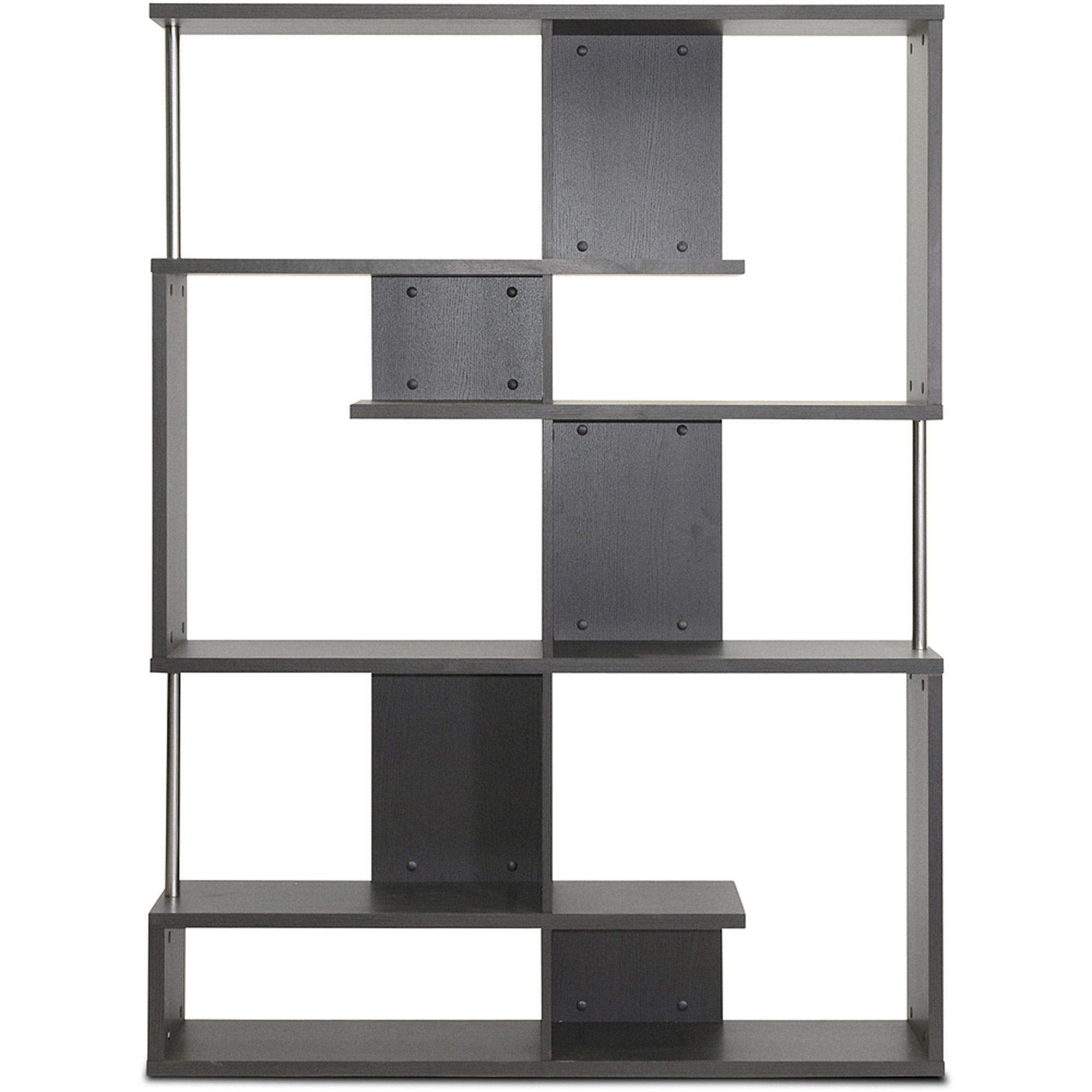 Kessler Dark Brown Modern Bookshelf, Tall Height