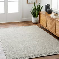 Hauteloom Fadia Recycled Material Living Room, Bedroom Area Rug - Contemporary - Light Gray, Cloud Gray, Eggplant - 2' x 3'
