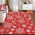 thumbnail image 1 of Christmas Rug 4x6 Winter Holiday Decor Area Rug for Living Room Non-Slip Washable Accent Carpet Snowflakes Pattern Low Pile Bedroom Rug for Laundry Room Office Home, 1 of 8