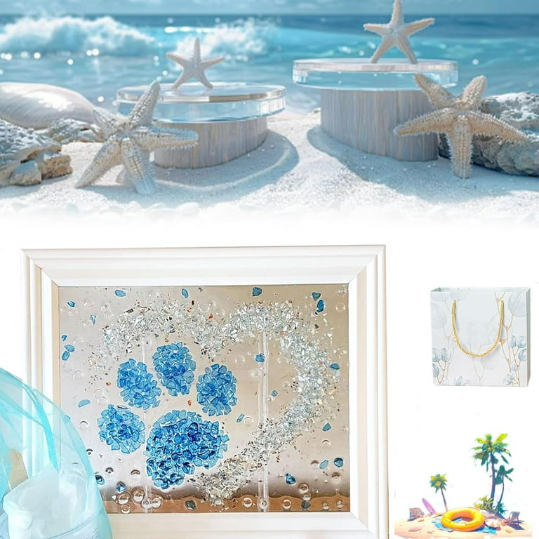 Beach resin painting top