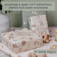 thumbnail image 4 of Beautiful Gift Wrapping Paper Rolls for Baby Shower - Cute Set of 3 Quality Rolls For Birthdays & Baby Showers - Add a Touch of Magic to Every Gift You Wrap - 17 x 120 in, 4 of 4