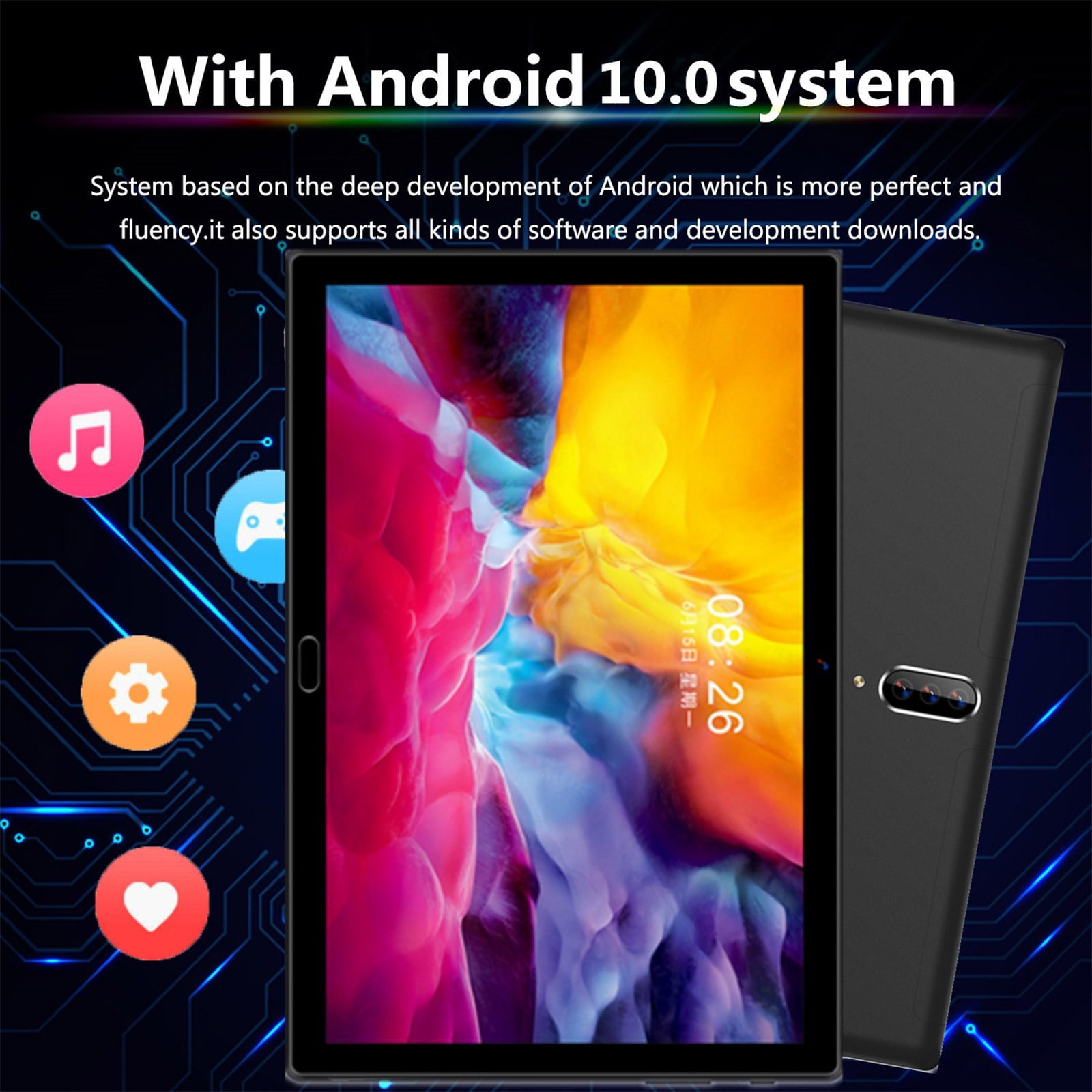 Kids tablet under $100, InsCrazy 10.1 Inch Tablet Android Quad-core 2+16G Front and Rear Double Camera Support Double Card Learning Game Business Foreign Trade Tablet