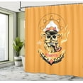 thumbnail image 5 of Ambesonne Skull Smoking Shower Curtain, Sailor Skeleton Head, 69"Wx75"L, Pale Orange Multicolor, 5 of 5