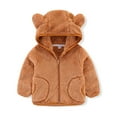 thumbnail image 3 of Baby Hoodie Jacket Coat Cute Bear Ear Zip-up Light Jacket Cute Warm Coat Baby Boy Girl Winter Essentials 3-6 Months, 3 of 3