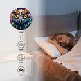 thumbnail image 3 of Round Wall Clock,Colorful Owl Face With Glowing Eyes On Dark Background,Silent Non-Ticking Wall Clock Decor for Home Office Kitchen Living Room Bedroom(10inch), 3 of 4