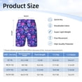 thumbnail image 4 of Cauagu blue Skull purple flower1 Print Swim Trunks for Men,Youth Boys Swim Shorts Compression Liner Beach Shorts Boys' Swimming Shorts 7-20 Years Bathing Suit-Large, 4 of 7