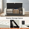 thumbnail image 3 of 46" Storage Ottoman Bench with Hidden Compartment & Side Pocket,400 lbs Capacity,Safety Hinge,Multi-Functional End of Bed/Entryway Storage,Beige, 3 of 10